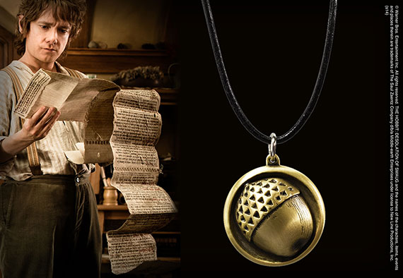 Bilbon Sacquet - Pendentif bouton de manchette cordon cuir - Hobbit Bilbon Sacquet - Pendentif bouton de manchette cordon cuir - Hobbit