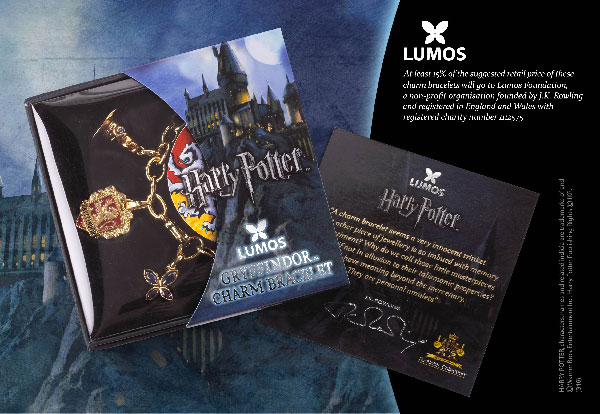 NN7708 Lumos Gryffondor Bracelet Charms Noblecollection Harry Potter Plaqu/é or